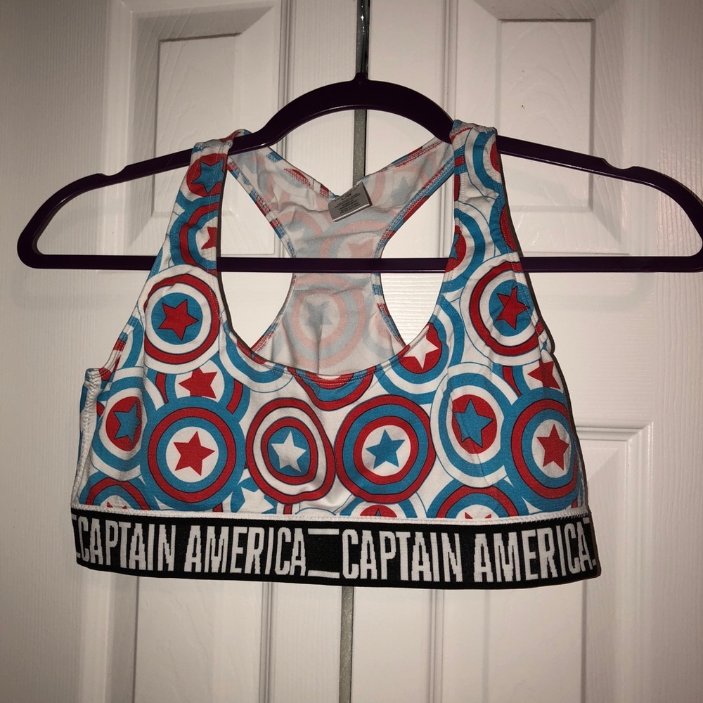 captain america sports bra